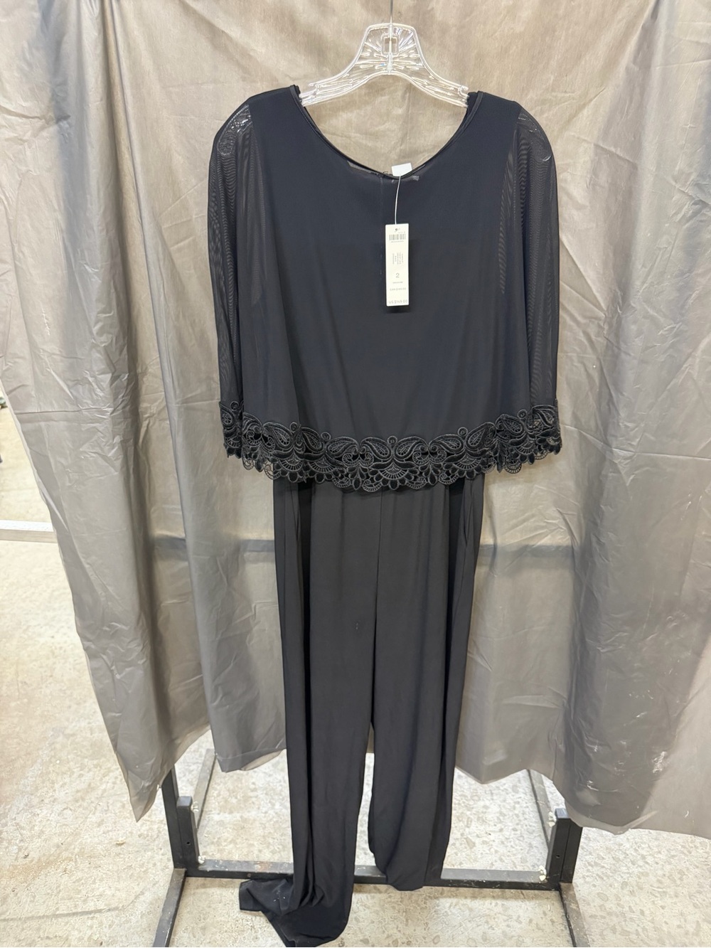 Chico's Black Lace-Trim Jumpsuit